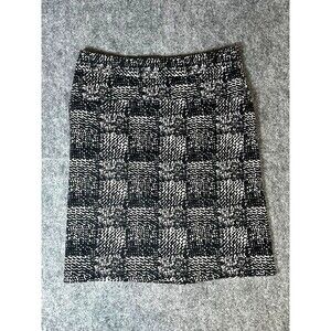 Grace Elements Pencil Skirt 8 Black White Geometric Office Career Corporate Work